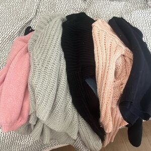 Chunky sweater bundle 5 different sweaters!! - Uniqlo, loft, etc